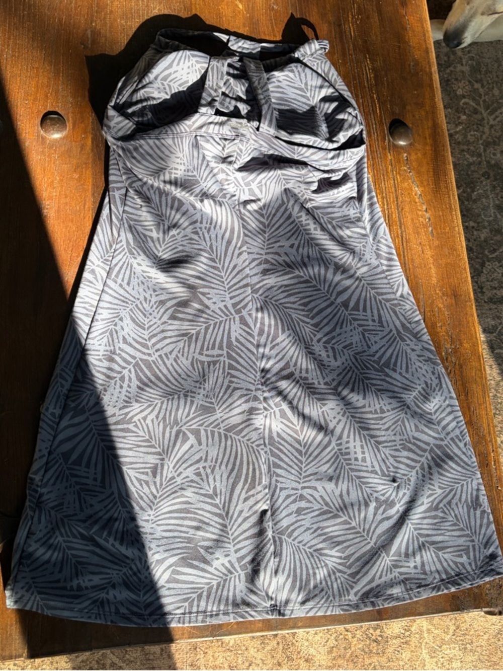 Eddie Bauer Purple Leaf-Print Sleeveless Top - Picture 4 of 4